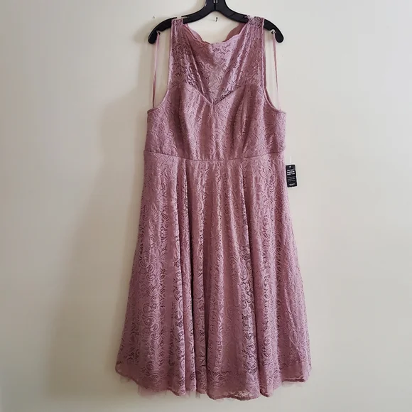 NWT Torrid Mauve Pink Tulle Lace Skate Mini Dress Semi Formal Size 20 - Picture 5 of 14